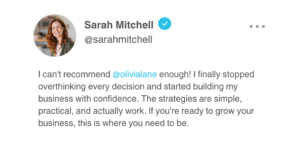 Olivia Lane - Testimonials