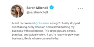 Olivia Lane - Testimonials